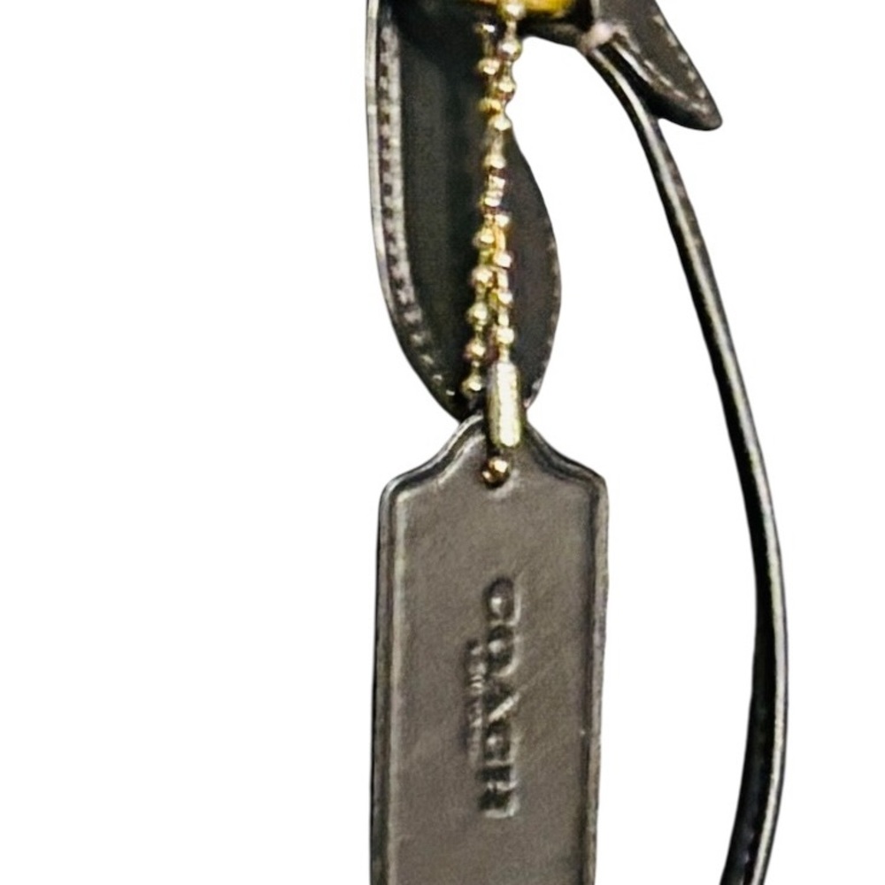 COACH Theo Tote Black Leather Shoulder Bag w/Golden Accents, Authentic. EUC - Picture 16 of 16